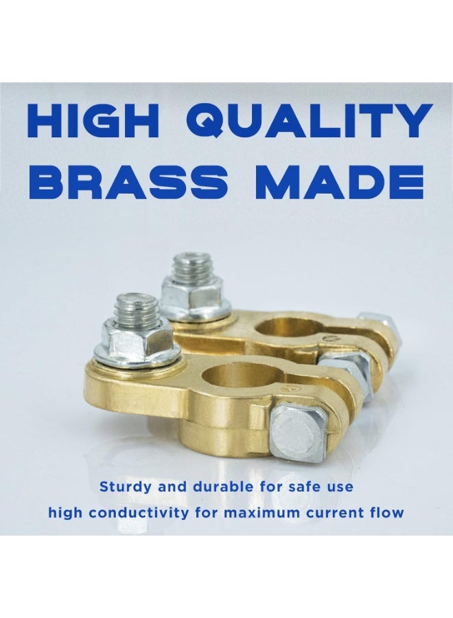 1 Pair Battery Terminal Connector, Heavy Duty Cable End Connector Compatible With Car, Van, Truck Marine Boat RV etc, Top Post Battery Terminals End Clamp Set - Image 4